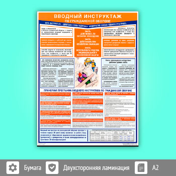 Плакат «Вводный инструктаж по гражданской обороне» (С-90, 1 листа, A2)